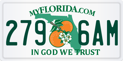 FL license plate 2796AM