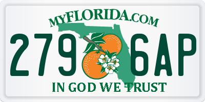 FL license plate 2796AP