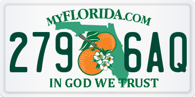 FL license plate 2796AQ