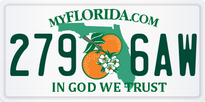FL license plate 2796AW
