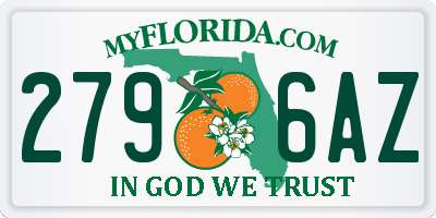 FL license plate 2796AZ