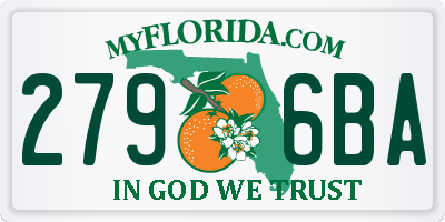FL license plate 2796BA