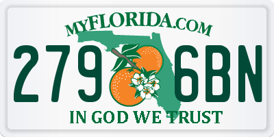 FL license plate 2796BN