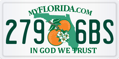 FL license plate 2796BS