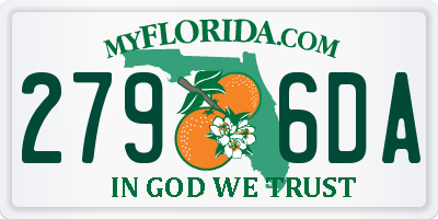 FL license plate 2796DA