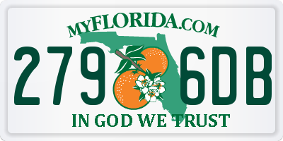 FL license plate 2796DB