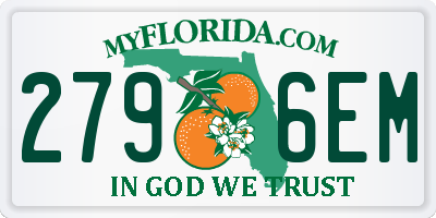 FL license plate 2796EM
