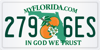 FL license plate 2796ES
