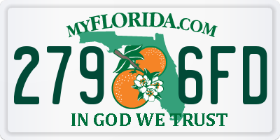 FL license plate 2796FD