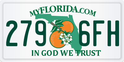 FL license plate 2796FH