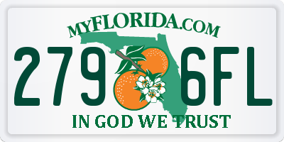 FL license plate 2796FL