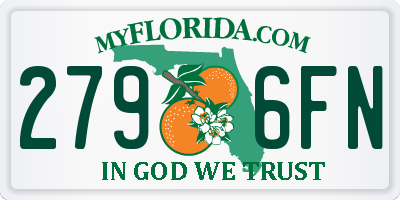 FL license plate 2796FN