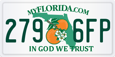 FL license plate 2796FP