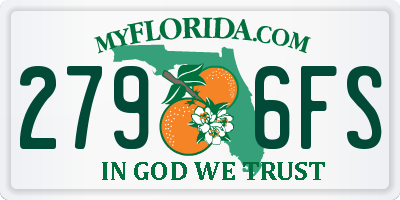 FL license plate 2796FS