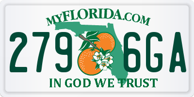 FL license plate 2796GA