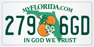FL license plate 2796GD