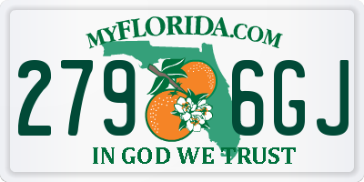 FL license plate 2796GJ