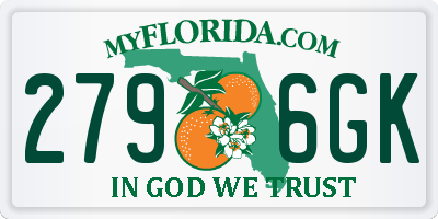 FL license plate 2796GK