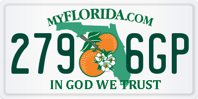 FL license plate 2796GP