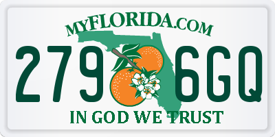 FL license plate 2796GQ