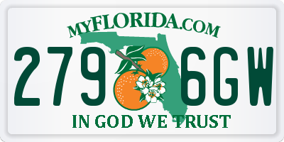 FL license plate 2796GW
