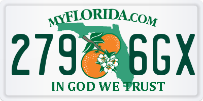 FL license plate 2796GX
