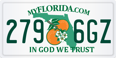 FL license plate 2796GZ
