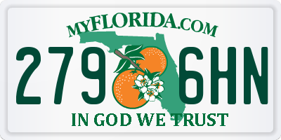 FL license plate 2796HN