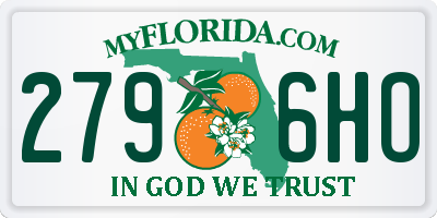FL license plate 2796HO