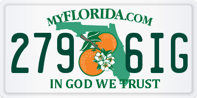 FL license plate 2796IG