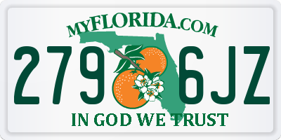 FL license plate 2796JZ