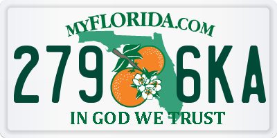 FL license plate 2796KA