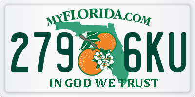 FL license plate 2796KU