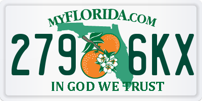 FL license plate 2796KX