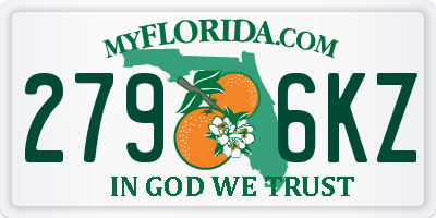 FL license plate 2796KZ