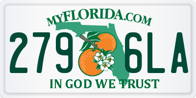 FL license plate 2796LA
