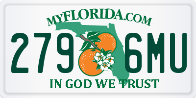 FL license plate 2796MU