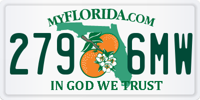FL license plate 2796MW