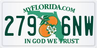 FL license plate 2796NW