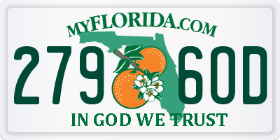 FL license plate 2796OD