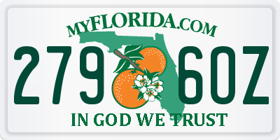 FL license plate 2796OZ