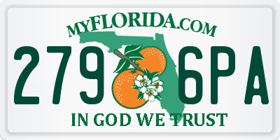 FL license plate 2796PA