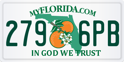 FL license plate 2796PB