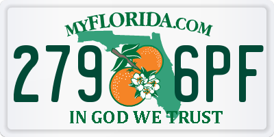 FL license plate 2796PF