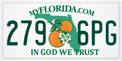 FL license plate 2796PG