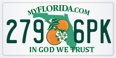 FL license plate 2796PK