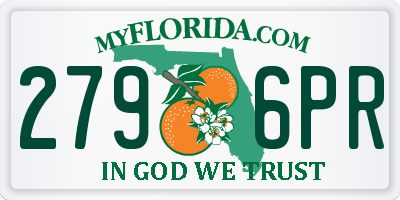 FL license plate 2796PR