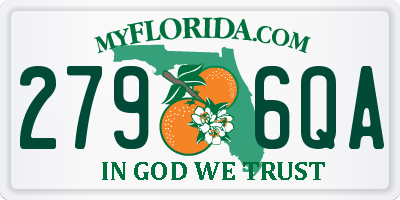 FL license plate 2796QA