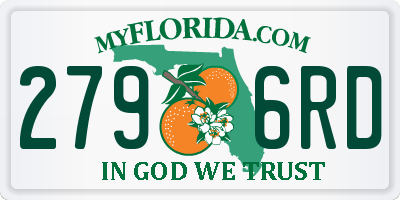 FL license plate 2796RD