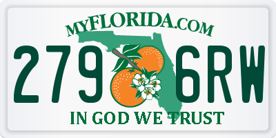 FL license plate 2796RW